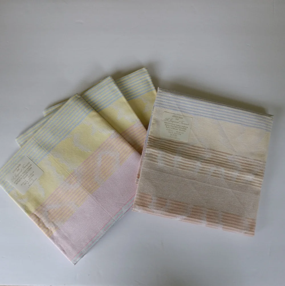4 NEW Le Jacquard Francais Primrose Bordier Pour Cloth Napkins Set